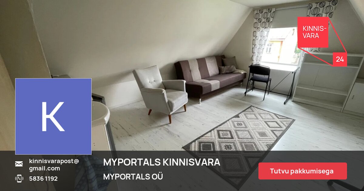 For rent apartment, 1 room, Kuu tn, Karlova, Tartu linn